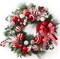 Large Lighted Outdoor Christmas Wreath (	Red/White) 4"D x 30"W x 30"H